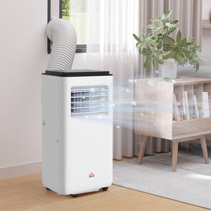 8,000 BTU Mobile Air Conditioner 345 Sq. Ft., Dehumidifier Fan Auto Sleep with 24H On/Off Timer, Window Kit, White