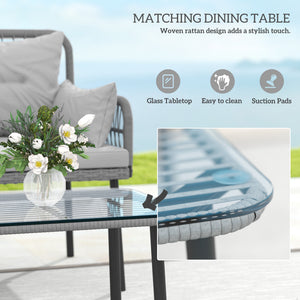 2-piece furniture set in light grey woven resin