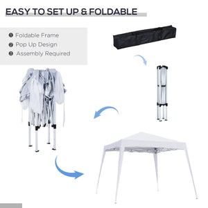 8 x 8 Folding Awning with Carry Bag, White