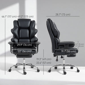 Office chair upholstered in PU leather with spring foam