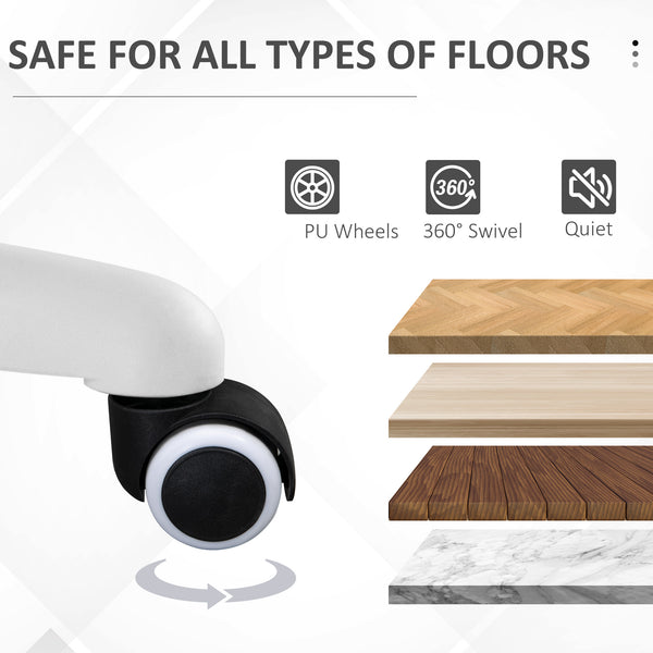 360° swivel office chair with breathable fabric upholstery, pink