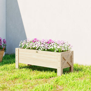 Raised planter, natural color