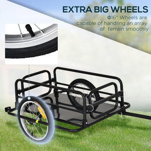 Folding cargo trailer for bicycle, black