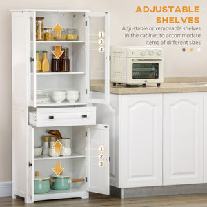 Kitchen cabinet with adjustable shelves, white