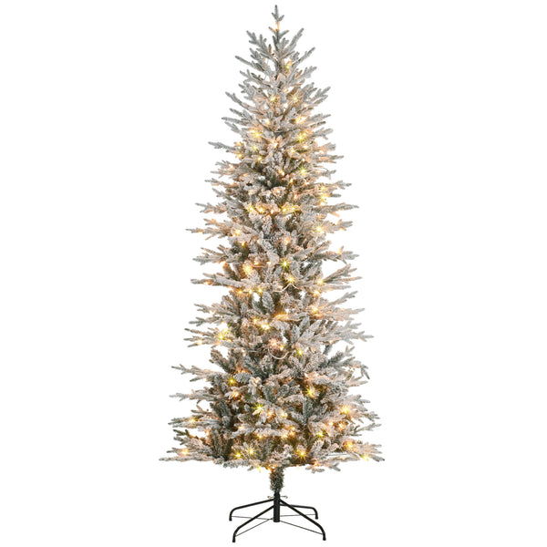 7ft Pre-Lit Frosted Artificial Christmas Tree with Warm White Clear Lights