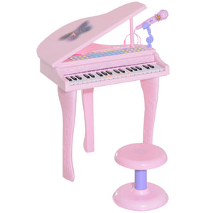37 Keys Mini Musical Electronic Piano with Mic, Pink 