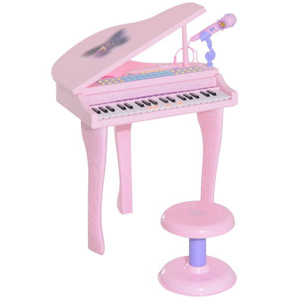 37 Keys Mini Musical Electronic Piano with Mic, Pink 