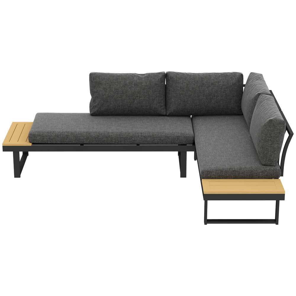 3-piece aluminum corner garden furniture set