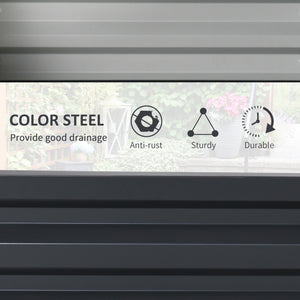 Galvanized raised planter, grey