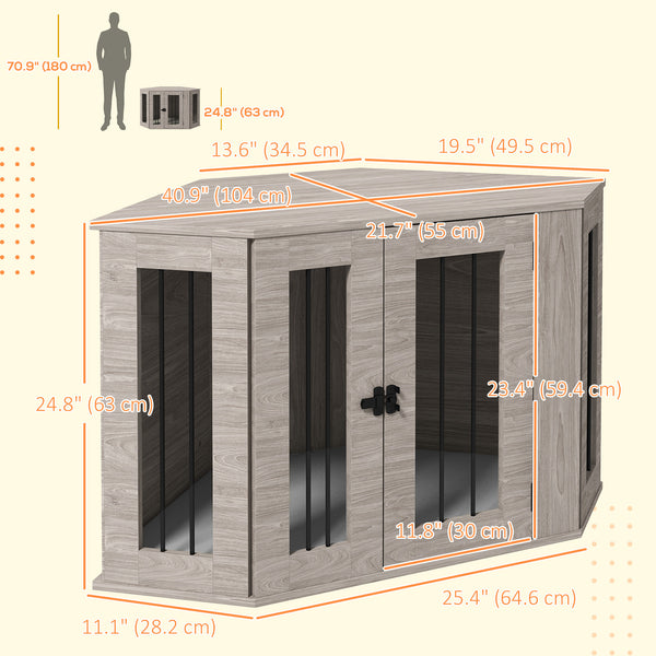 41-inch crate furniture with cushion, gray