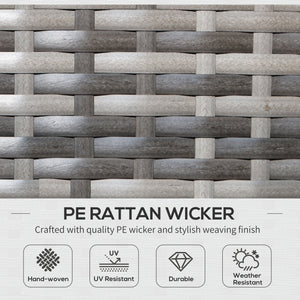 3-piece garden furniture set in woven resin, blue