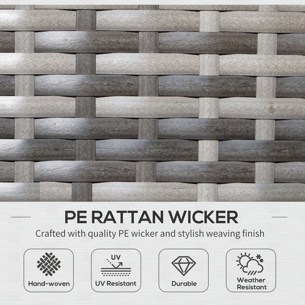 3-piece garden furniture set in woven resin, blue