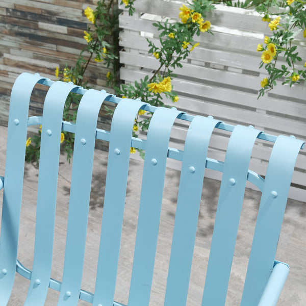 3-piece metal bistro set, sky blue