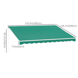 Electric awning 12.8 x 9.8 with remote control, green 