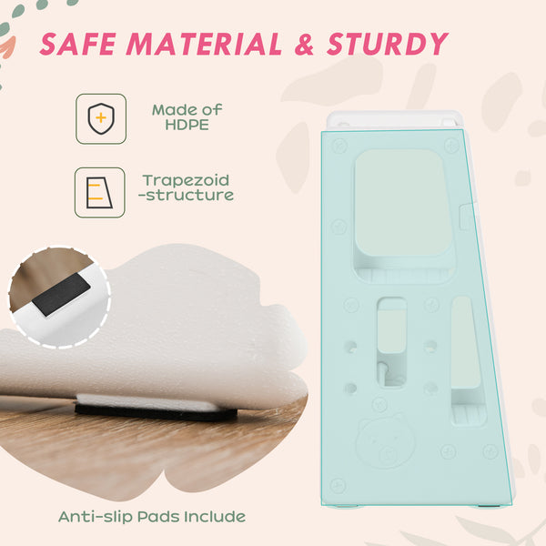 Toddler Stool, 2 Steps with Adjustable Platform, White