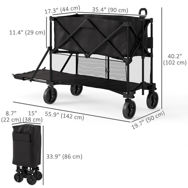 Two-tier folding trolley