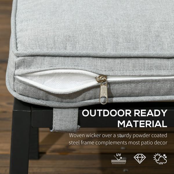 5-piece PE rattan garden furniture set, khaki