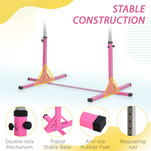 Professional gymnastics bar for children, pink