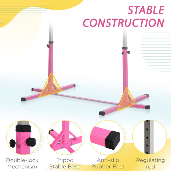 Professional gymnastics bar for children, pink