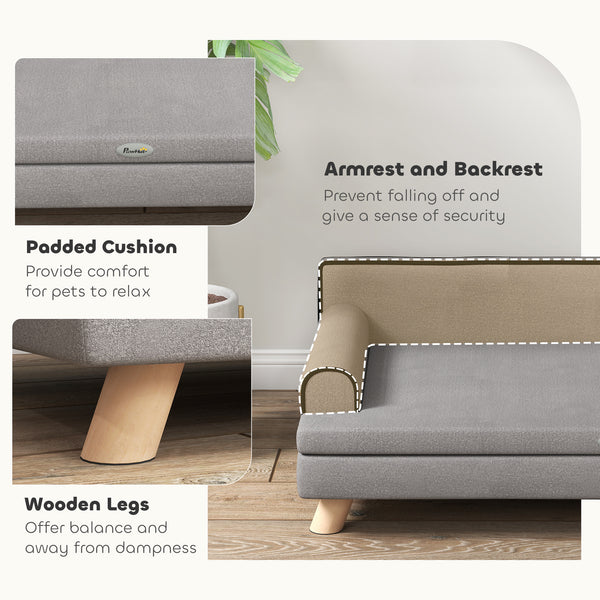 Raised Dog Bed for Medium and Large Dogs, Light Grey