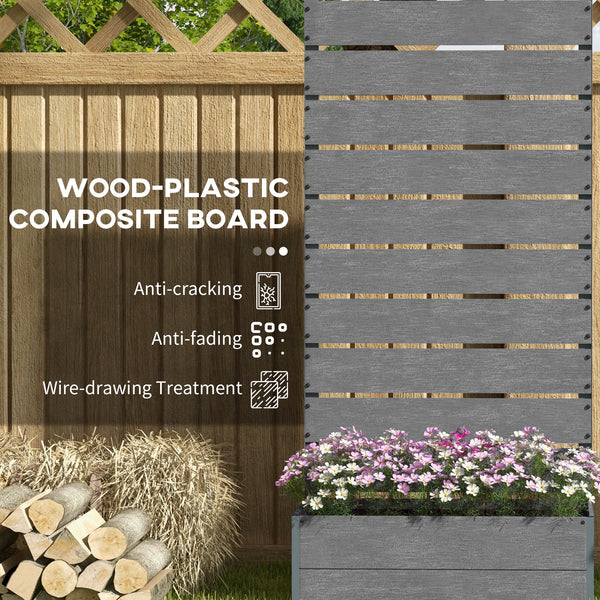Raised planter with trellis for climbing plants, dark grey