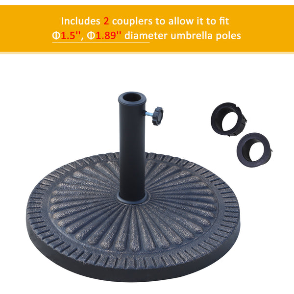 Decorative resin round parasol stand, 14 kg, bronze, 48 cm