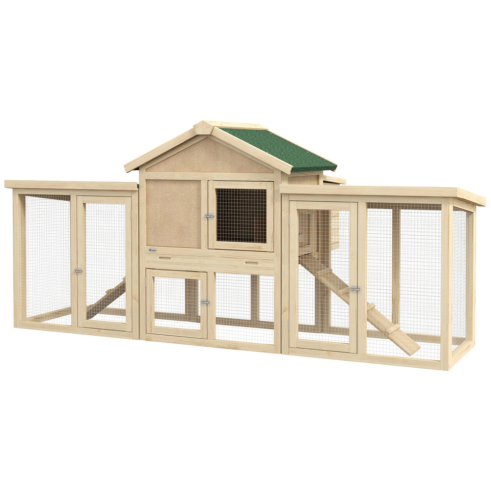 Wooden chicken coop or outdoor hutch for garden with nest box, run, ramp and drawer