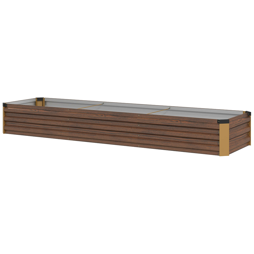 Galvanized Raised Garden Bed 8 ft. x 2 ft. x 1 ft., brown