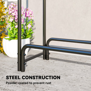 10 ft. firewood rack with cover and 660 lb. capacity