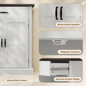Storage sideboard with drawer, 2 doors and adjustable shelf – White