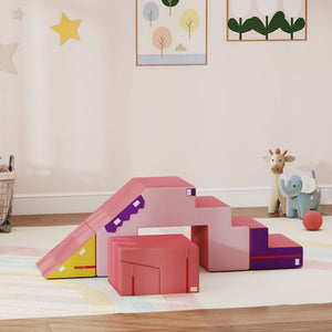 2-piece foam climbing blocks with removable pink cover