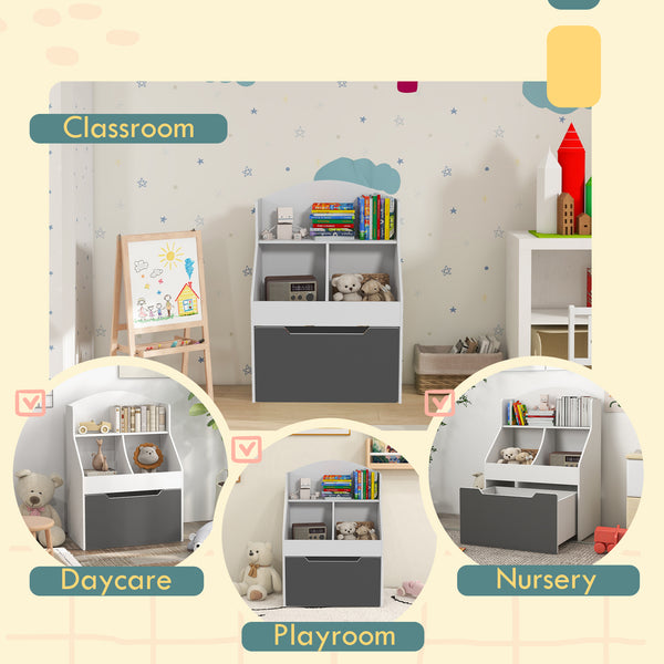 3-tier bookcase with drawer and 2 storage compartments, white 