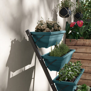 5-tier raised planter with 5 plant trays, green