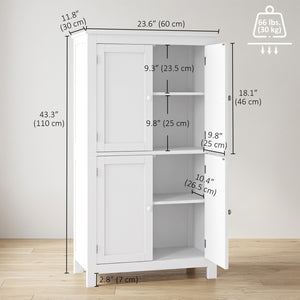 4-door bathroom cabinet, white