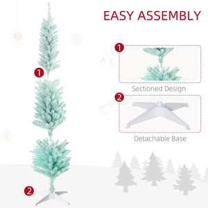 6ft Slim Artificial Christmas Tree Light Blue