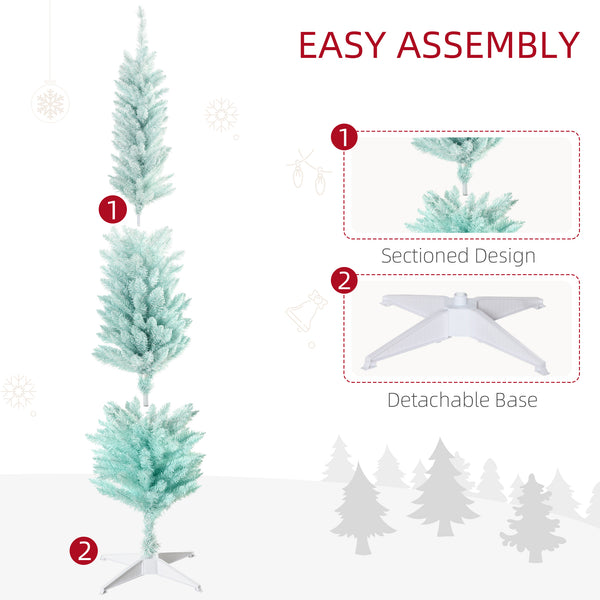 6ft Slim Artificial Christmas Tree Light Blue