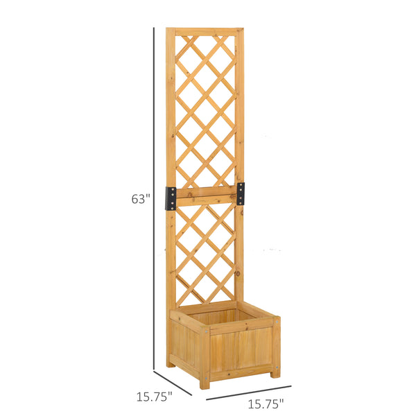 Set of 2 raised flower boxes with trellis