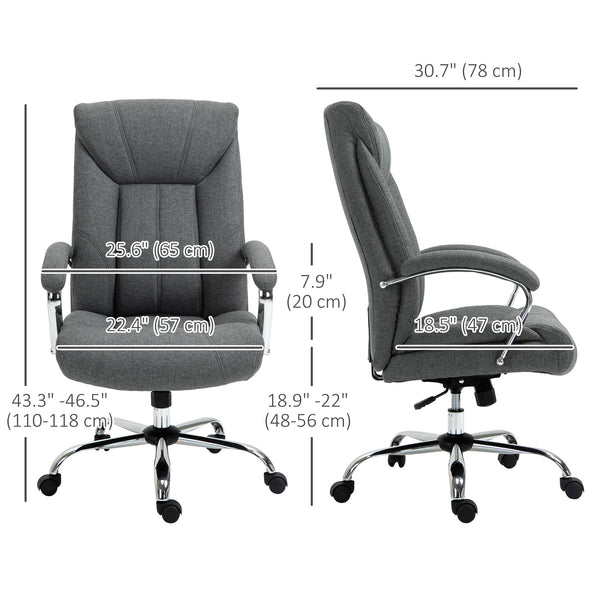 Swivel office chair with high back, grey