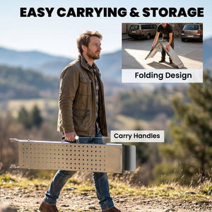 Set of 2 foldable steel loading ramps for motorcycle and ATV
