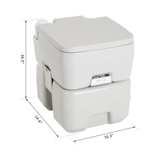 Portable travel toilet, detachable tank with flush, 20 liters