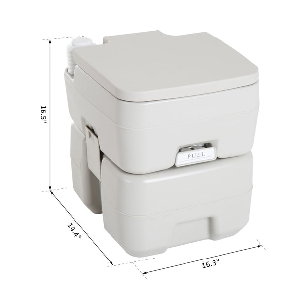 Portable travel toilet, detachable tank with flush, 20 liters