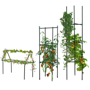 3 Pack 183cm Tomato Plant Supports for Climbing Vegetables, Flowers and Fruits, Dark Green