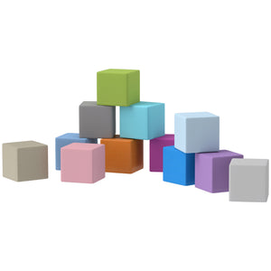 12-piece soft foam play blocks, stack and build