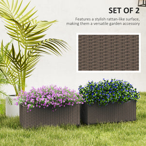 Set of 2 hanging flower pots, brown