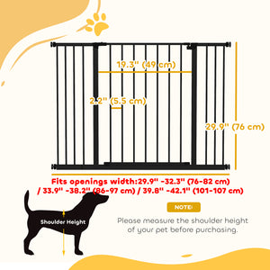Pressure-mounted pet safety gate, black