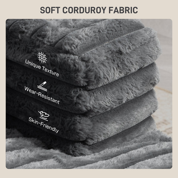 Oversized Upholstered Reading Chair with Cup Holders and Pillows, Gray