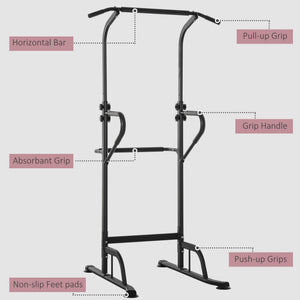 Dip Station with Pull-Up Bar, Black
