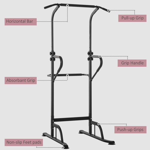 Dip Station with Pull-Up Bar, Black
