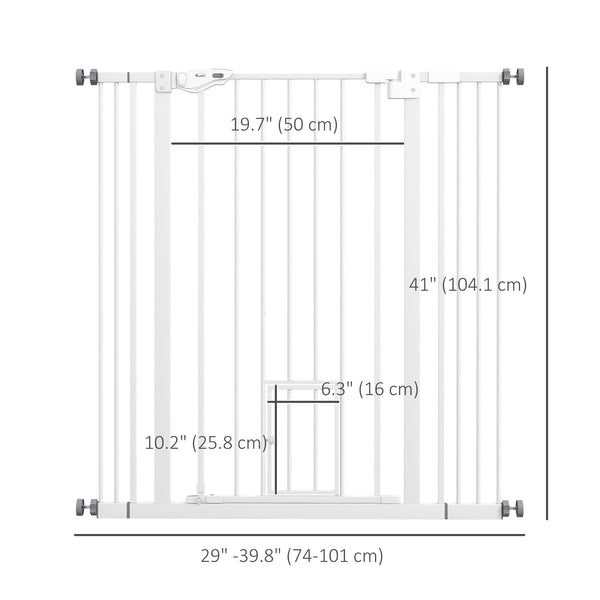 Easy-open indoor safety gate, white