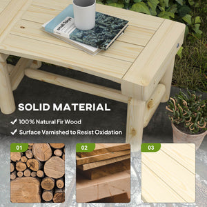 Outdoor wooden bench with slatted seat for courtyard, natural